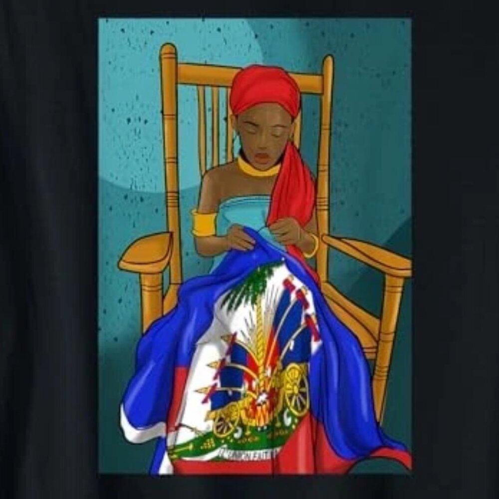 Haiti Haitian Flag Day Proud Woman Ayiti Girl T-Shirt 159